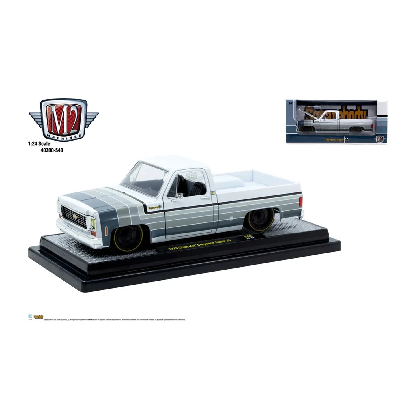 M2 Machines 1975 Chevrolet Cheyenne Super 1:24 Squarebody Syndicate "50 shades"