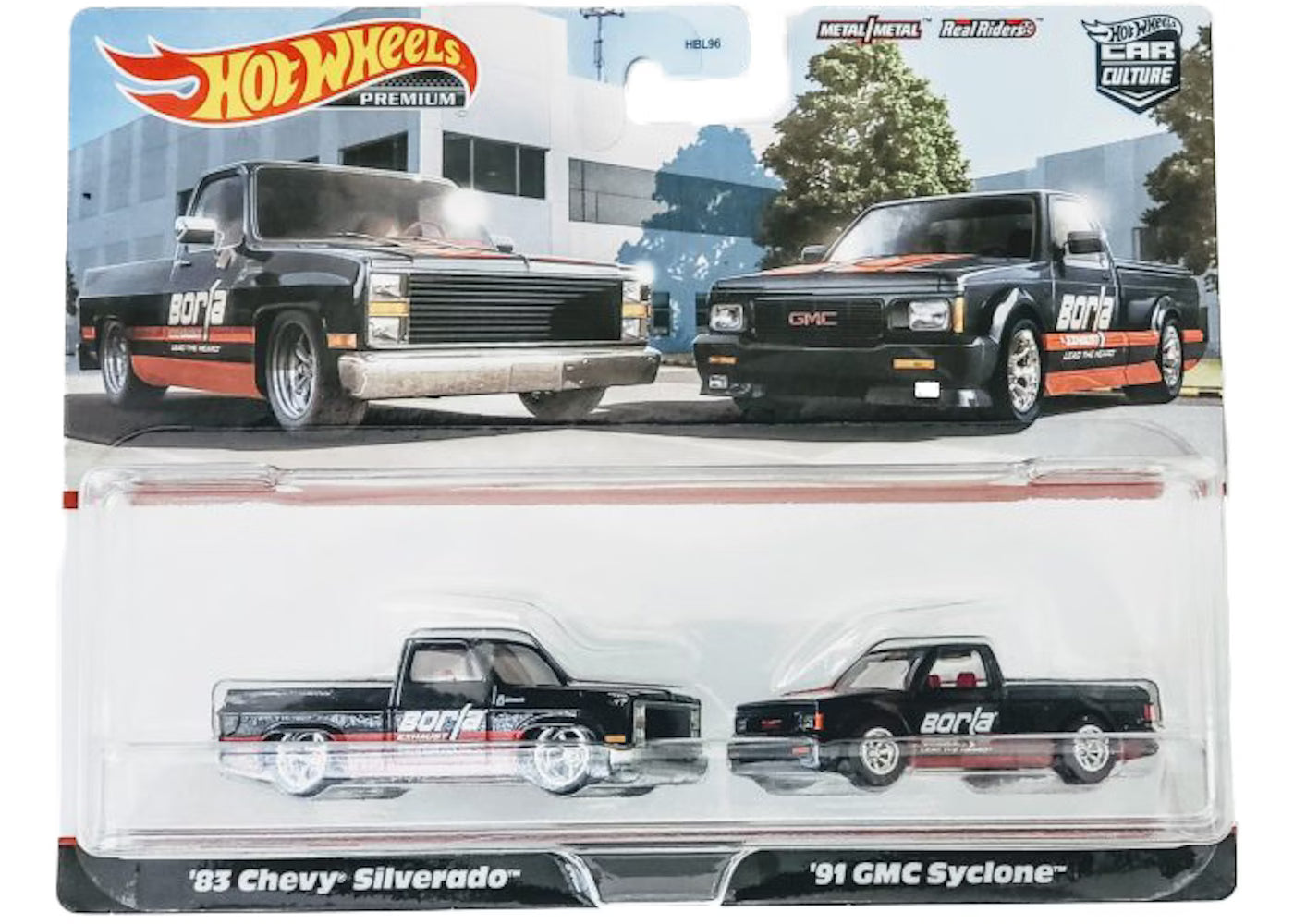 Hot Wheels Premium 2 Pack '83 Chevy Silverado & '91 GMC Cyclone