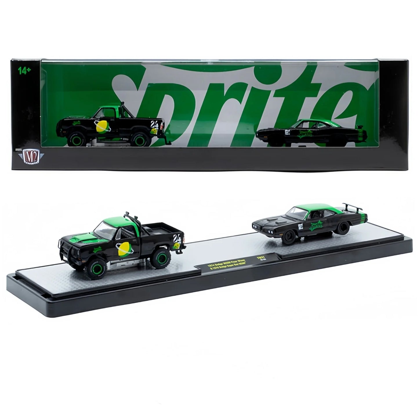 M2 Machine Hauler's '74 Dodge W200 Power Wagon & '70 Dodge Super Bee HEMI (Sprite) (CHASE)