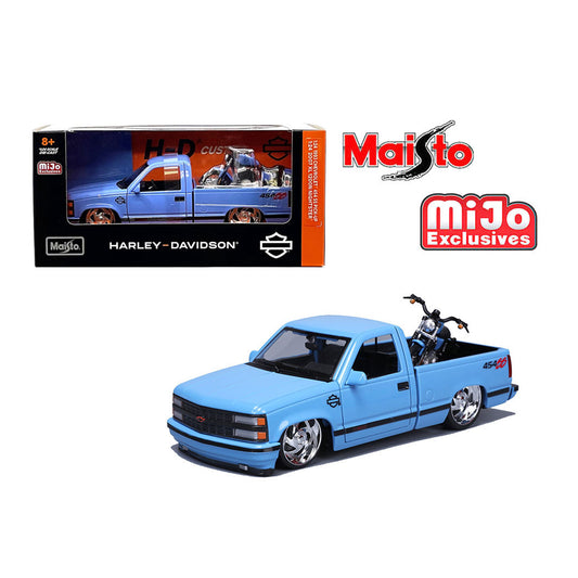 Maisto 1:24 1993 Chevrolet 454SS Pick-Up & 2007 XL 1200N Nightster Harley-Davidson Bike Custom Limited 1,800 pcs