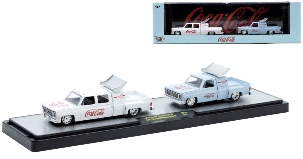 M2 Machine Hauler's '73 Chevrolet Cheyenne Super 30 & ''73 Chevrolet Cheyenne Super 30 (Coca-Cola)